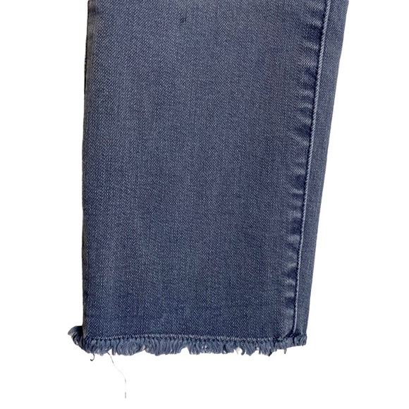 AEO Denim Super Super Stretch Crop Jegging Medium Blue Wash Raw Hem Mid Rise 8 - Picture 8 of 15